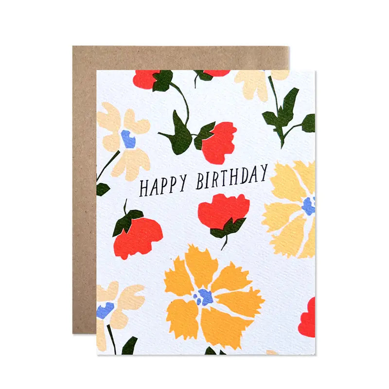 Happy Birthday Bright Neon Cut Out Garden Card