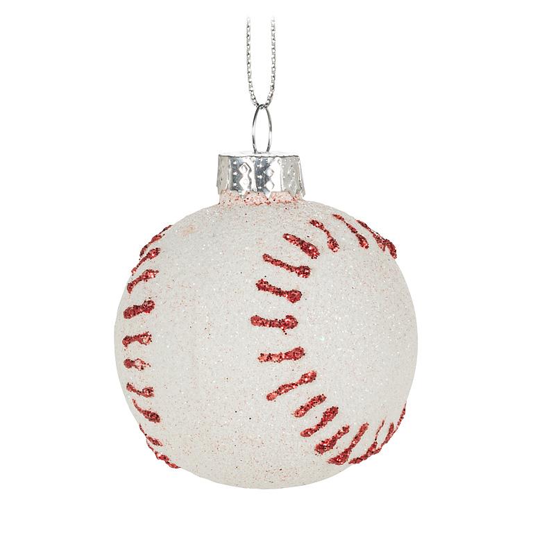 Glass Baseball Christmas Ornament