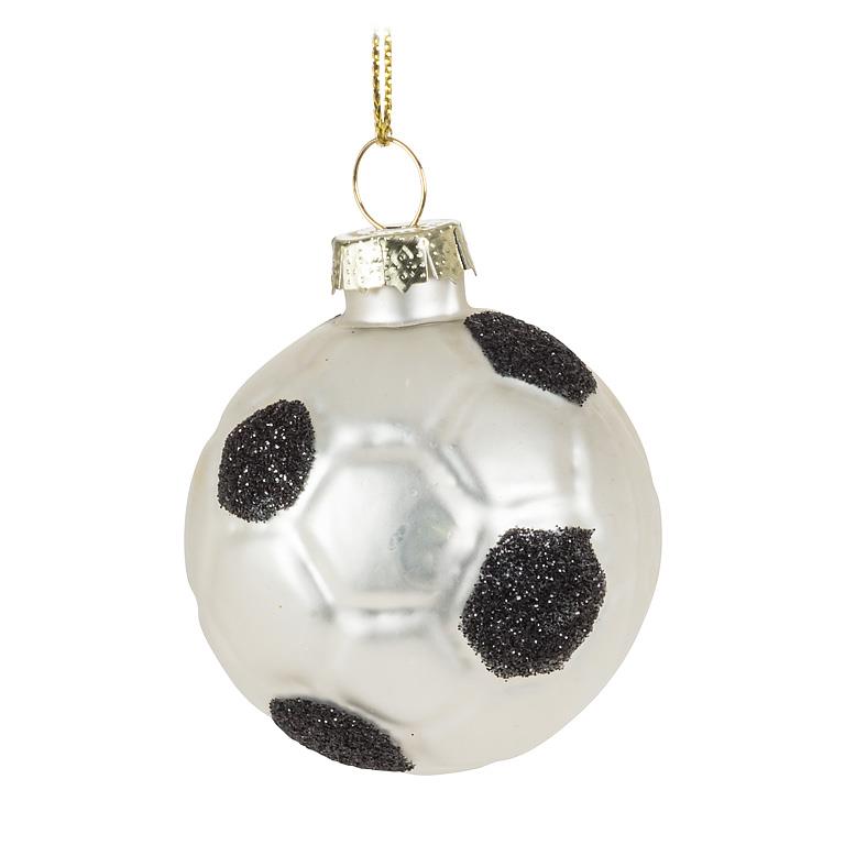 Glass Soccer Ball Christmas Ornament