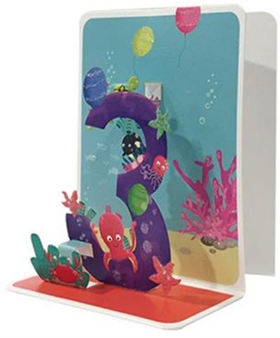 3 Year's Old Petite Pop-Up Card