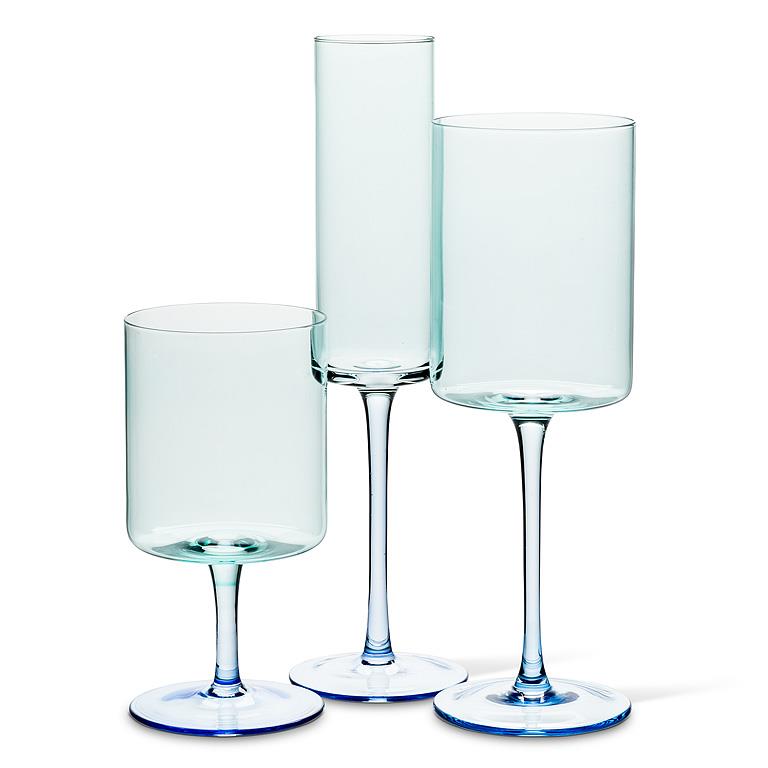 Blue Slender Flute Glass