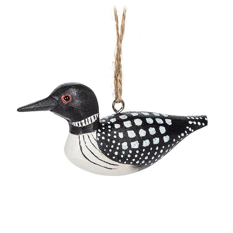 Carved Wood Loon Ornament