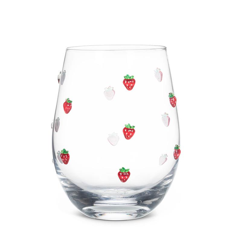 Stemless Wine Glass With Fruits