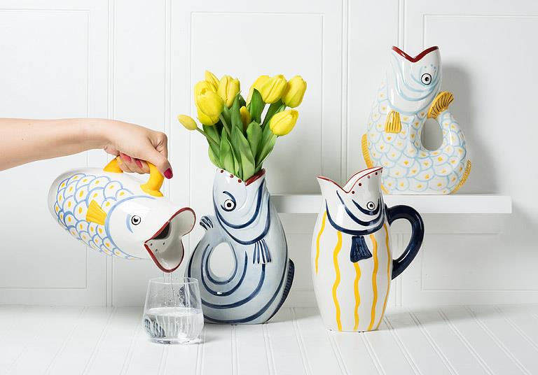 Fish Jug With Ice Lip