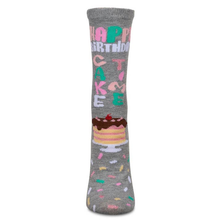 Greeting Card Socks Med Happy Birthday Cake Time