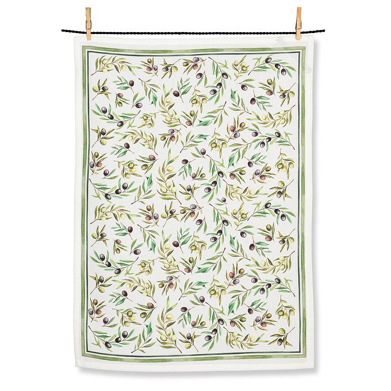 Olives + Leaves Kitchen Tea Towel