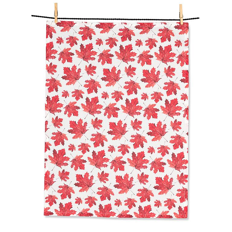 Allover Maple Leaves Kitchen Tea Towel