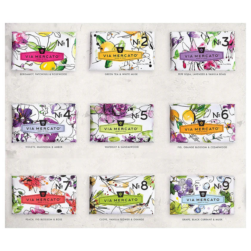 Via Mercato No.5 Soap - Waterlily + Sandalwood