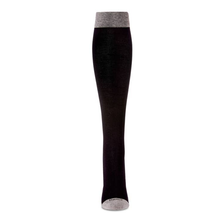Two-Tone Contrast Compression Sock, Black, 9-11