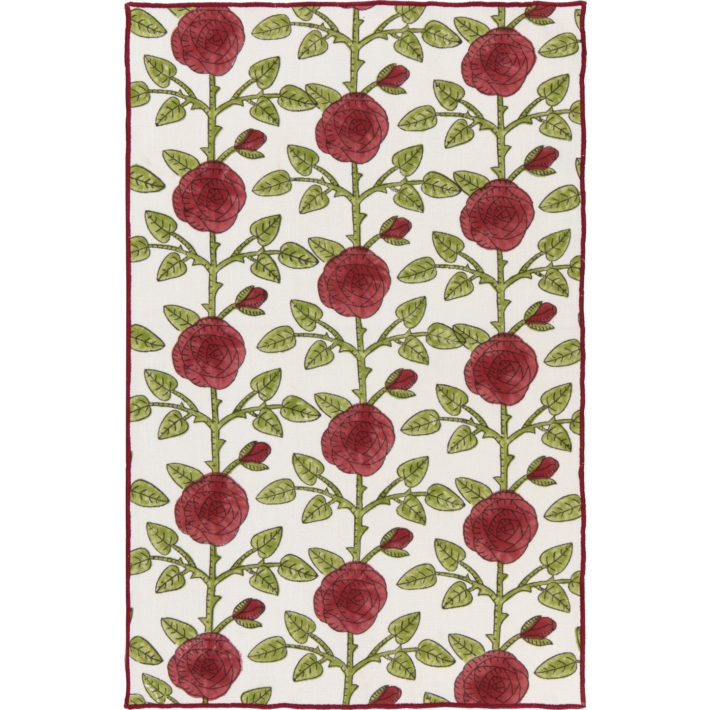 Rose Briar Block-Printed Dishtowel