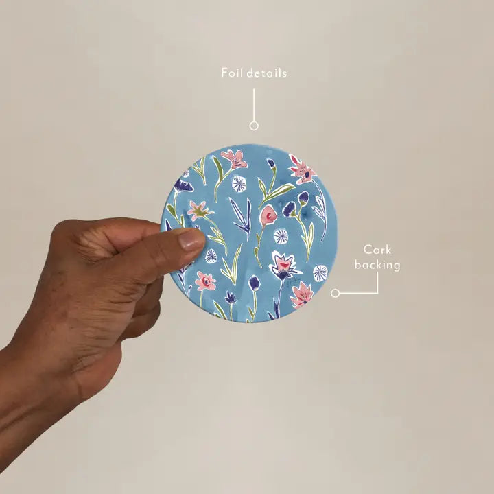 Ditzy Flowers Seedlings Coaster