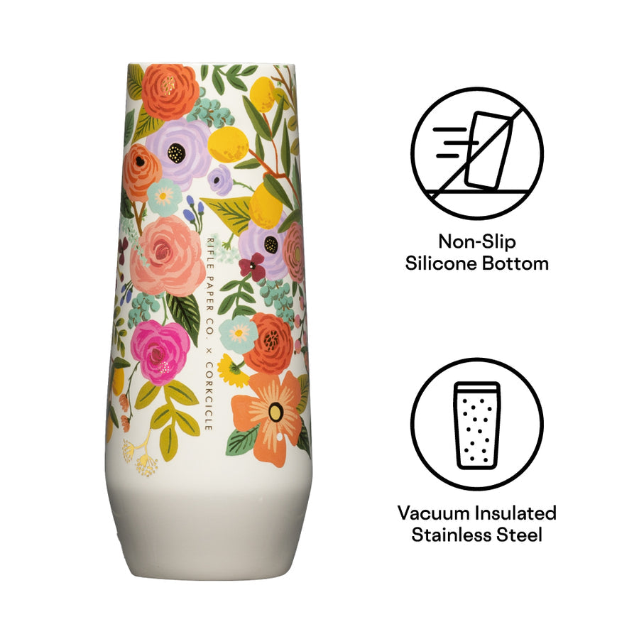 Rifle Paper Garden Party Stemless Flute 7oz