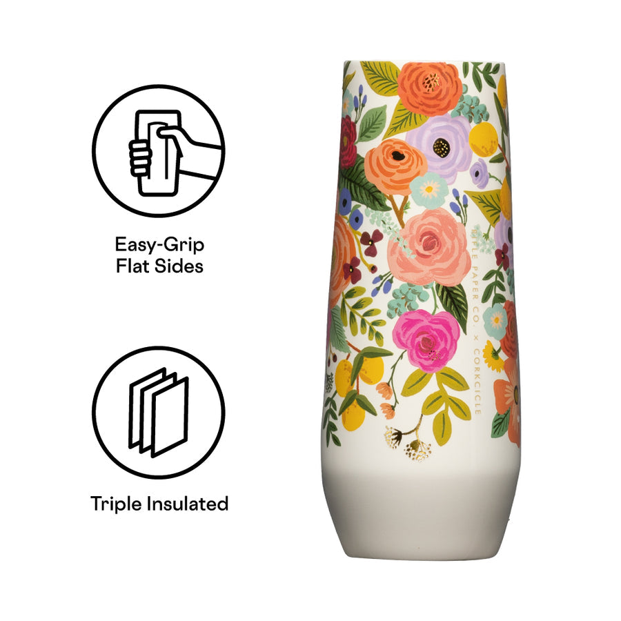 Rifle Paper Garden Party Stemless Flute 7oz