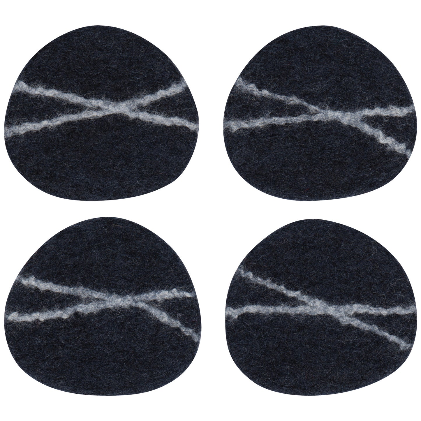 Striato Felt Coaster Set of 4 Midnight