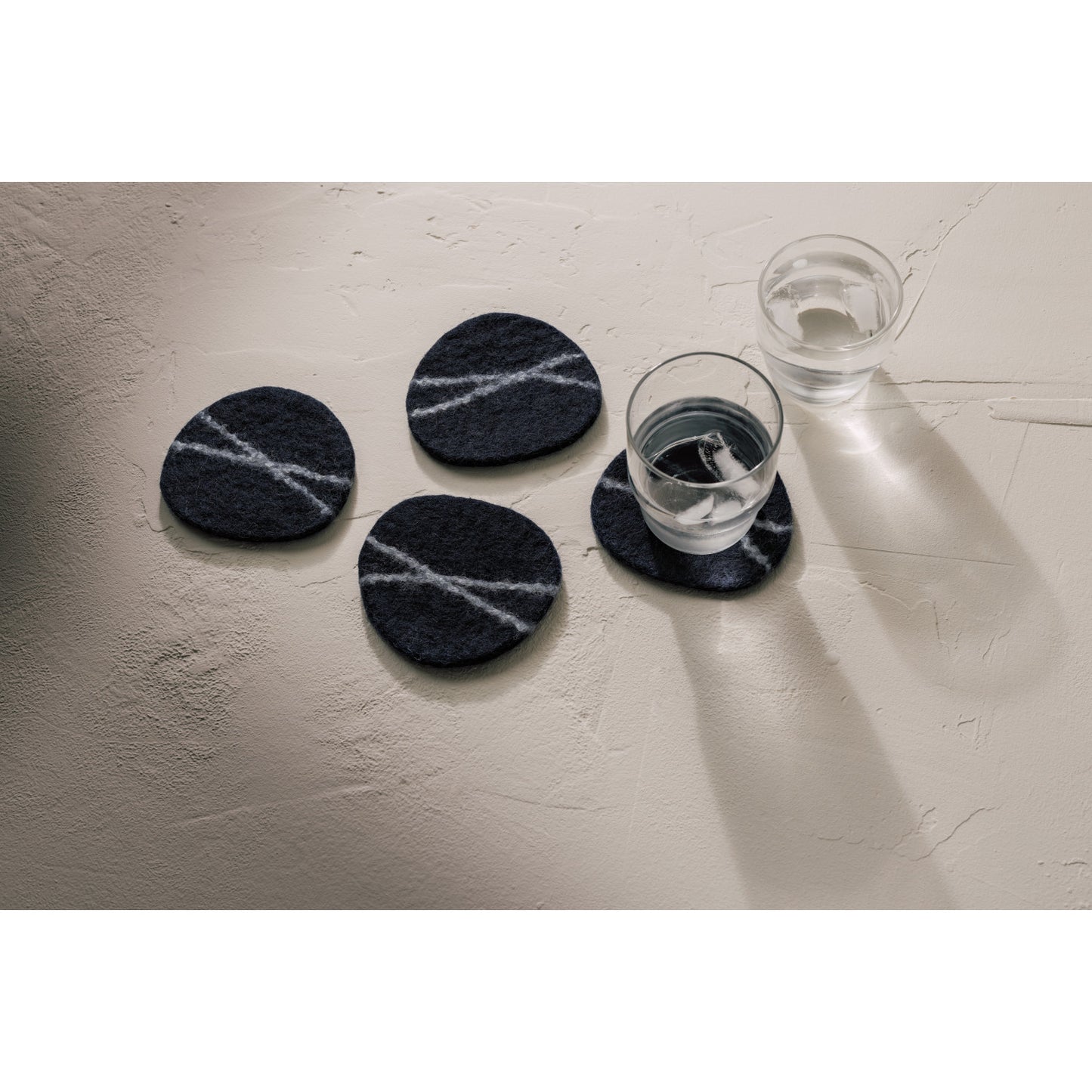 Striato Felt Coaster Set of 4 Midnight