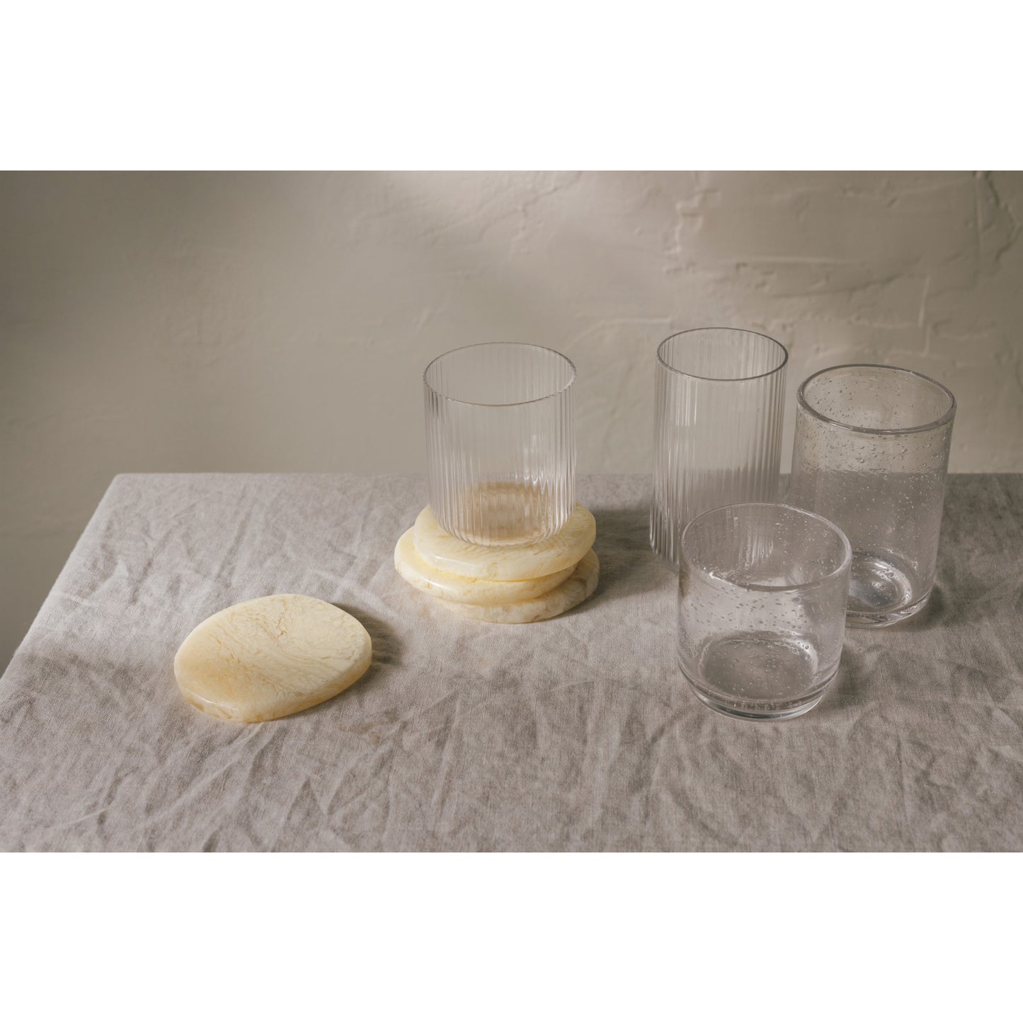 Ivory Resin Coaster Set of 4