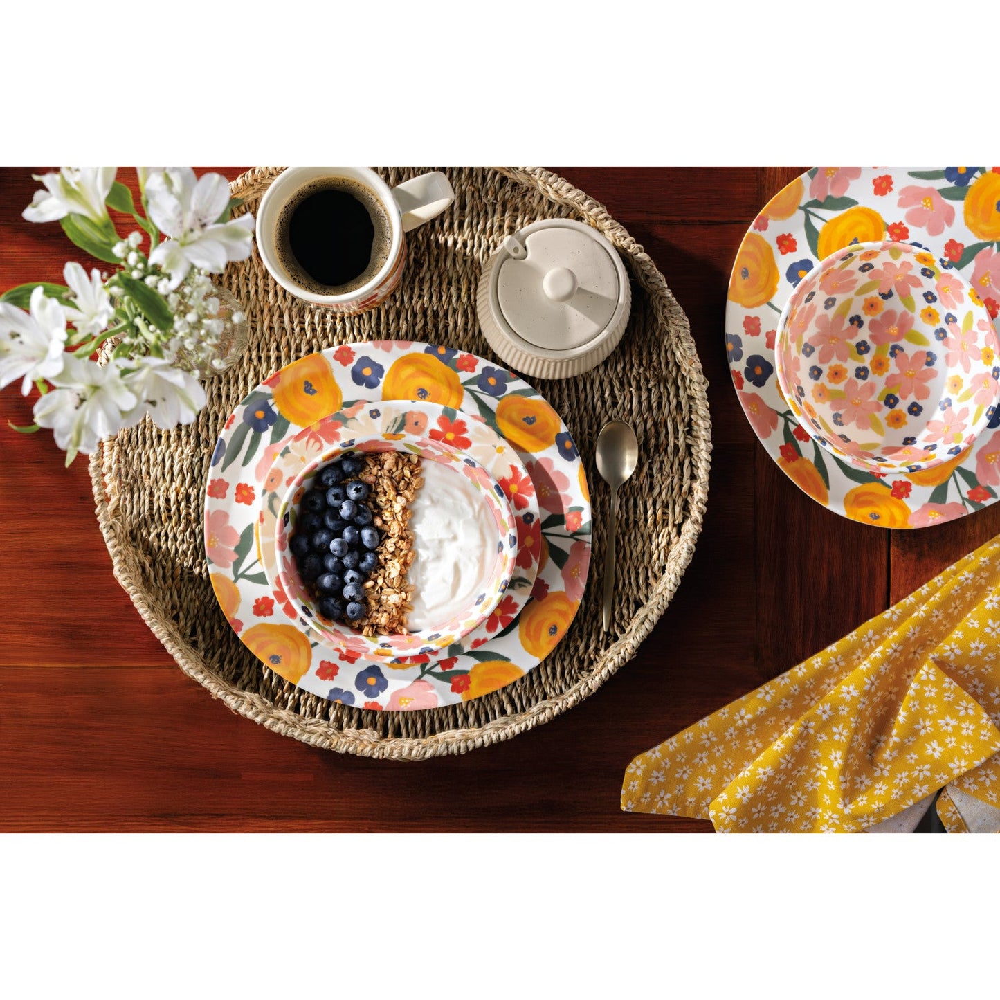 Full Bloom Melamine Side Plate