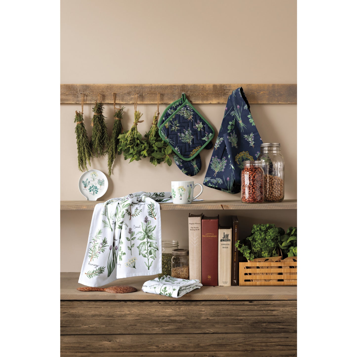 Fresh Herbs Oven Mitts Set of 2