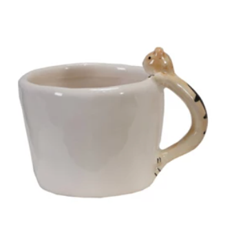 Hand-Painted Mug with Animal Shaped Handle
