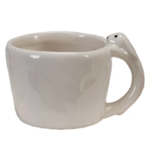 Hand-Painted Mug with Animal Shaped Handle