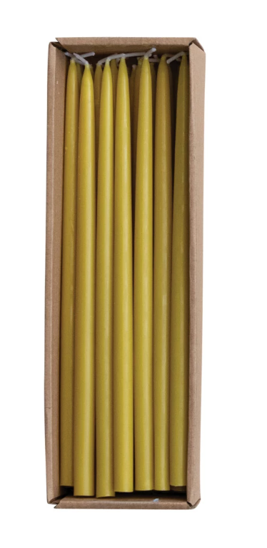 Approx. 1/2" Round x 10"H Unscented Thin Taper Candle Chartreuse