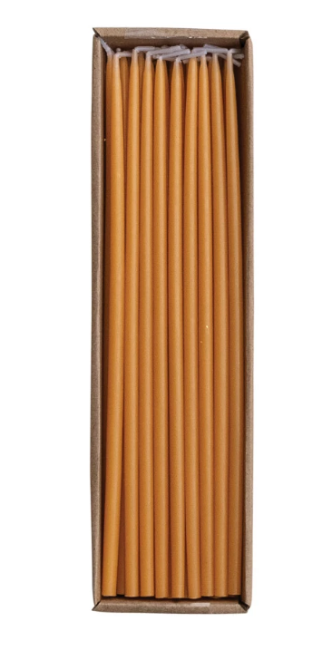 Approx. 1/4" Round x 10"H Unscented Thin Taper Candle Camel