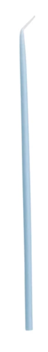 Approx. 1/4" Round x 10"H Unscented Thin Taper Candle Light Blue