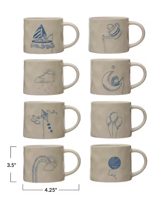 Stoneware Mug Wax Relief & Hidden Bottom Image
