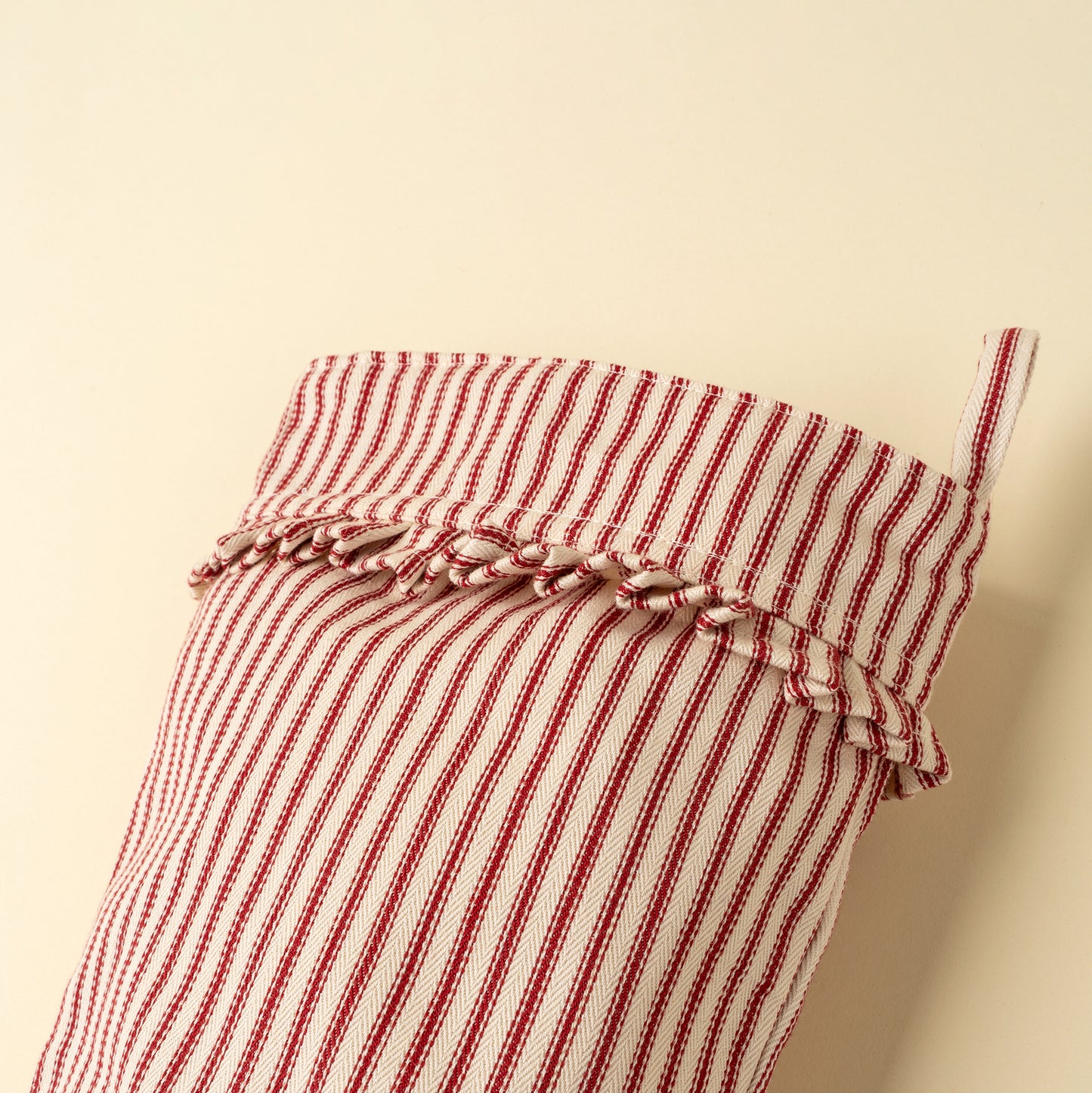 Ticking Stripe Stocking, Red