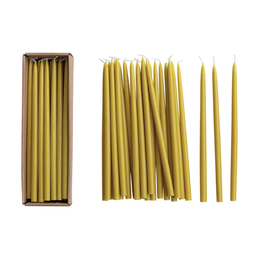 Approx. 1/2" Round x 10"H Unscented Thin Taper Candle Chartreuse