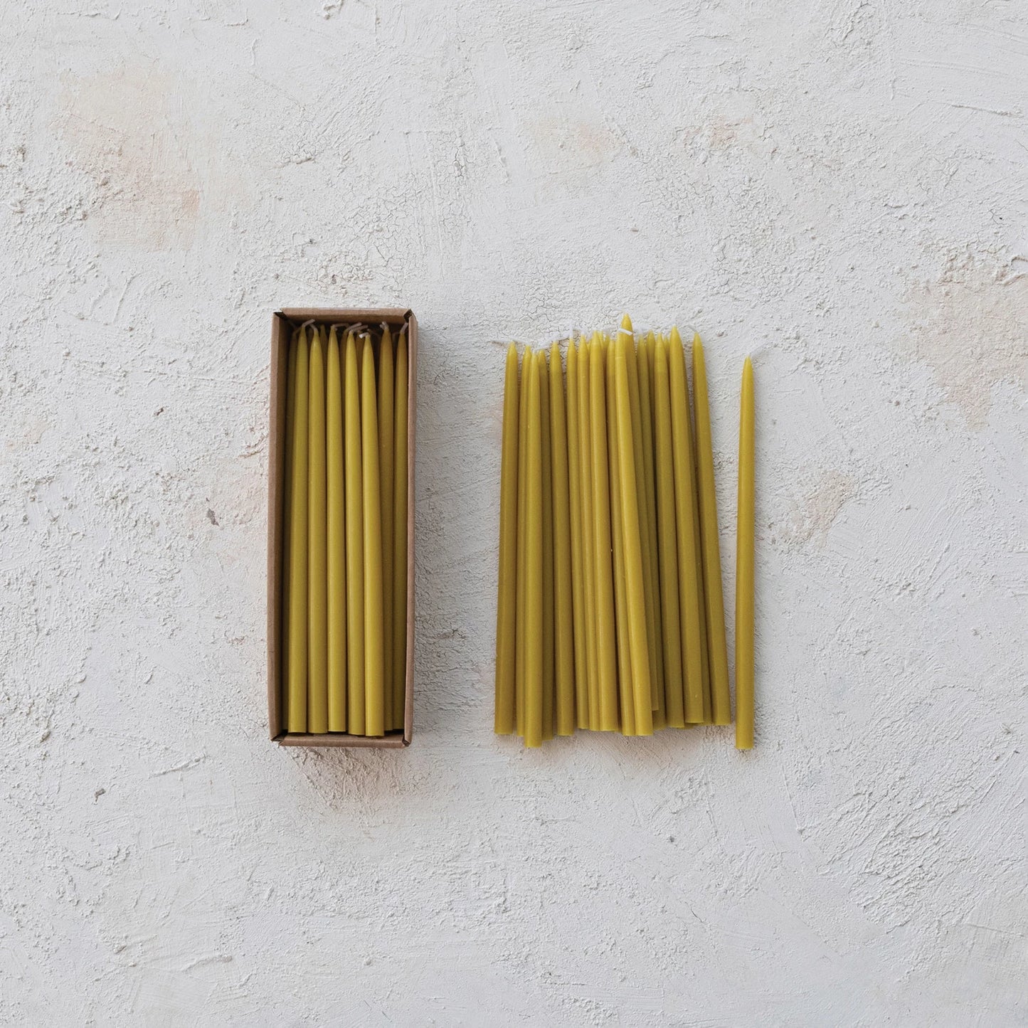 Approx. 1/2" Round x 10"H Unscented Thin Taper Candle Chartreuse