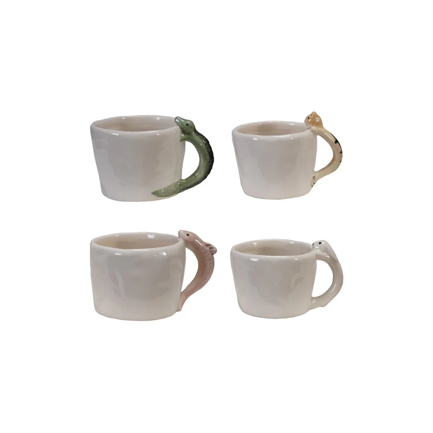 Hand-Painted Mug with Animal Shaped Handle