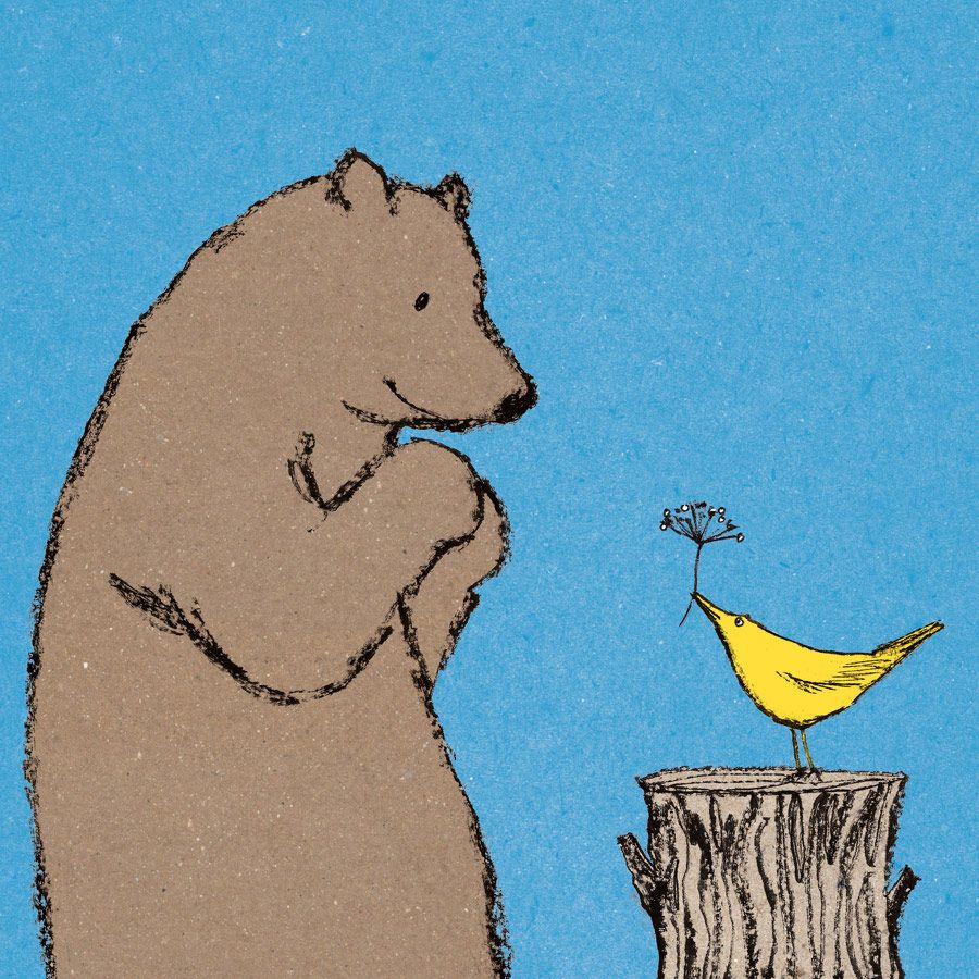 For Me, Bear And Bird Card