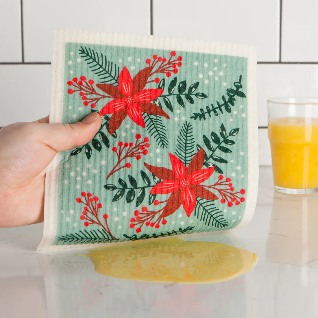 Swedish Dishcloth Poinsettia