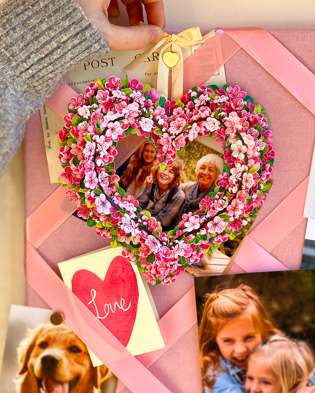 Mini Cherry Blossom Heart Pop-Up Card