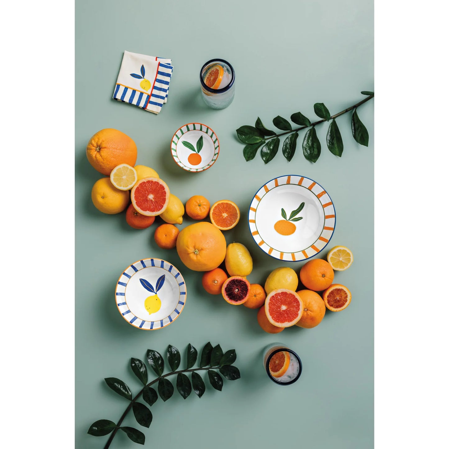 Citrus Burst Printed Cocktail Napkins Set of 4 Assorted