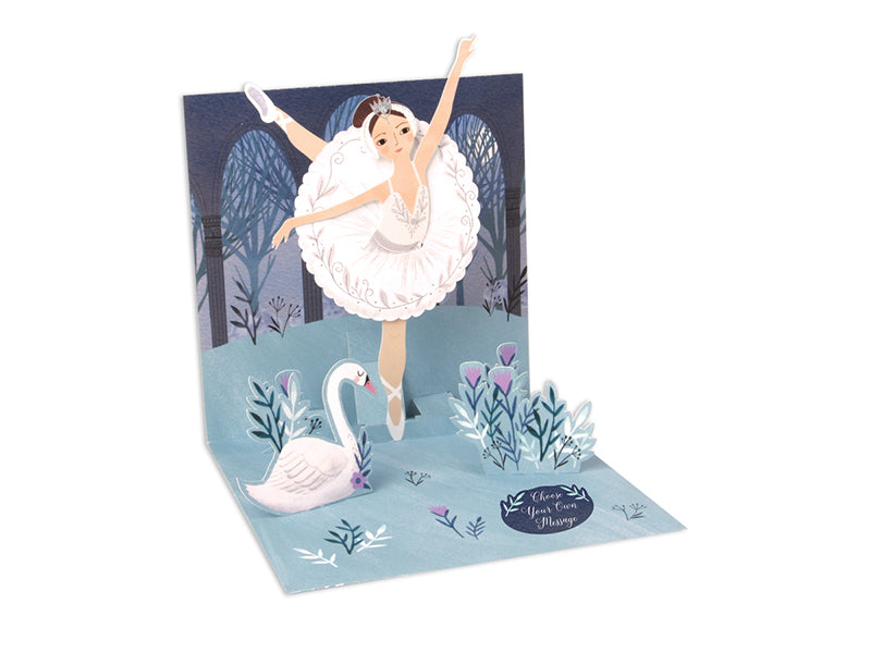 Pop Up Swan Lake Happy Birthday Card