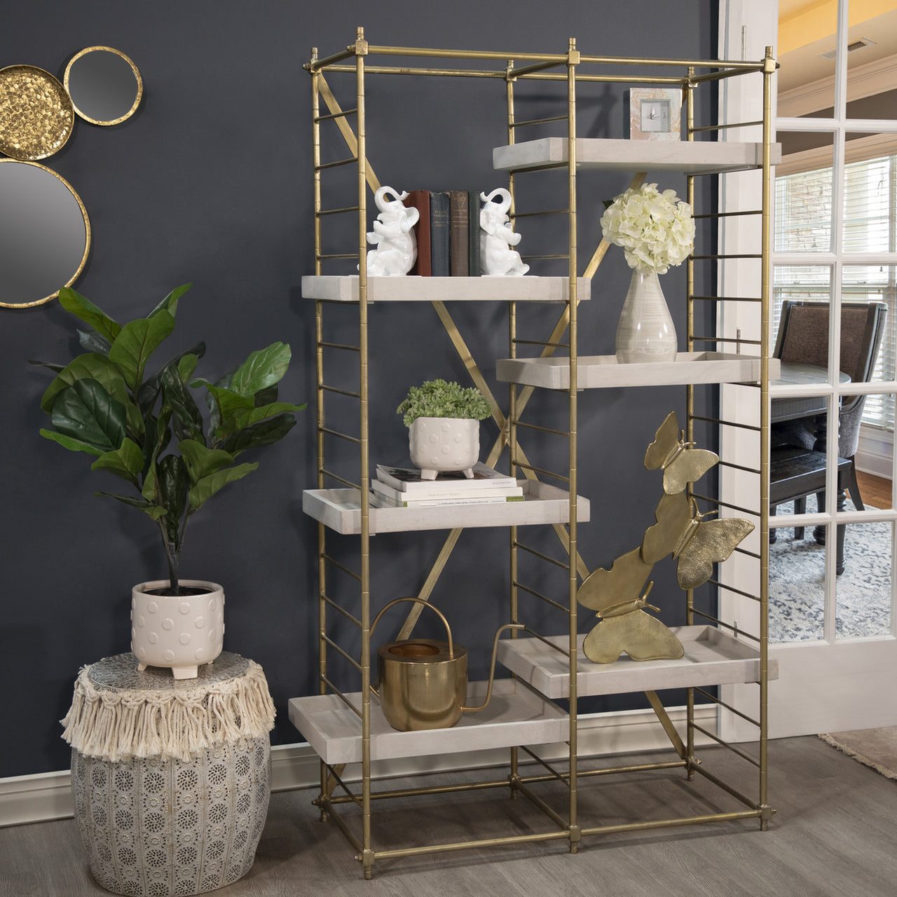 White Spots Ceramic Footed Planter