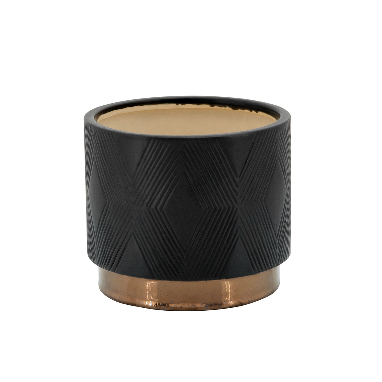 Diamond Metallic Planter Black