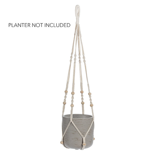 Macrame Planter Hanger with Beads 34" L