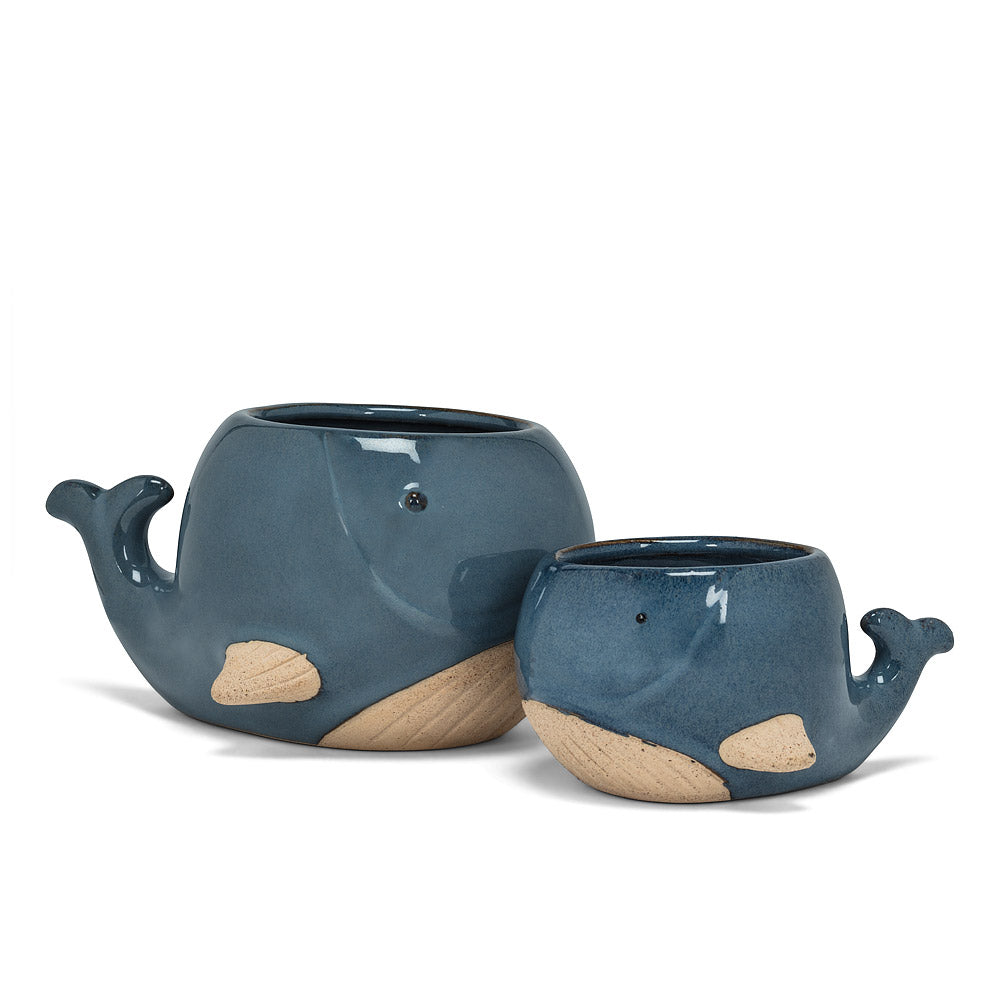 Large Blue Whale Planter 3"H