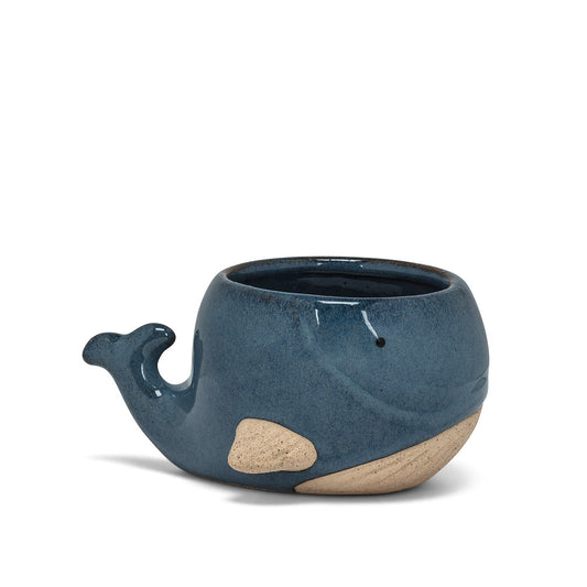 Large Blue Whale Planter 3"H