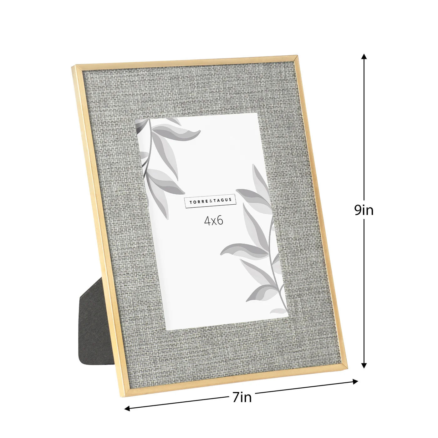 Linen Lined Gold Trim Glass Photo Frame