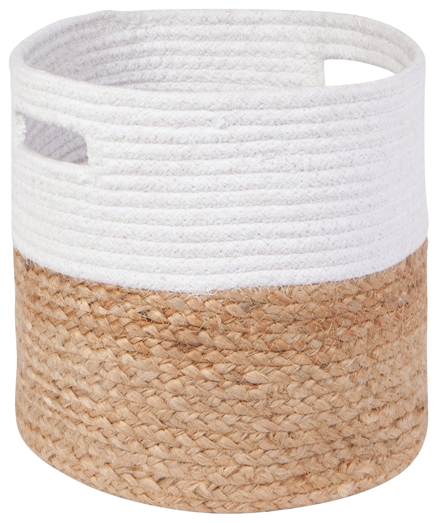Basket Jute Small Block White