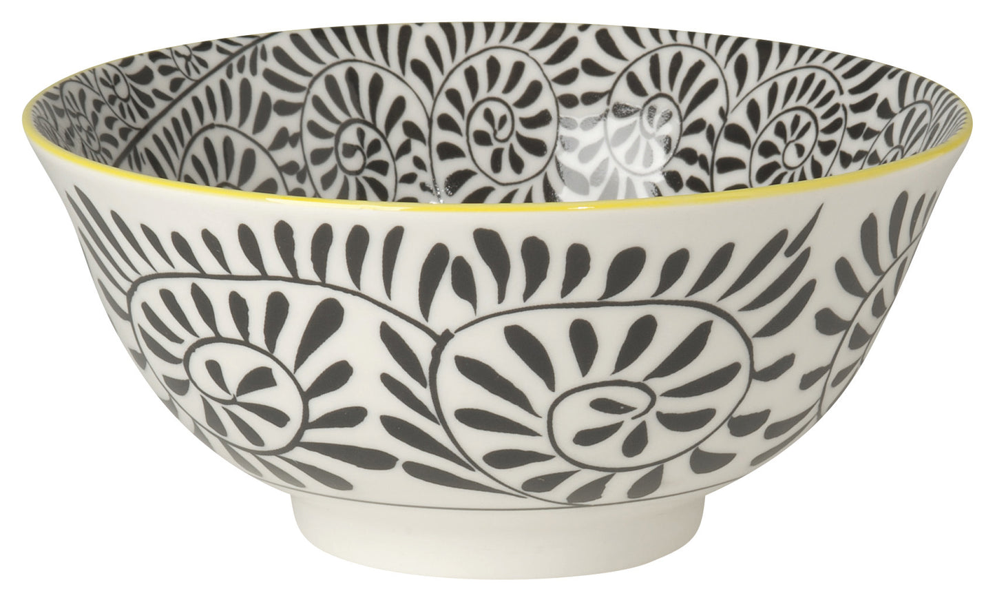 Stamped Bowl 6" Black Vines