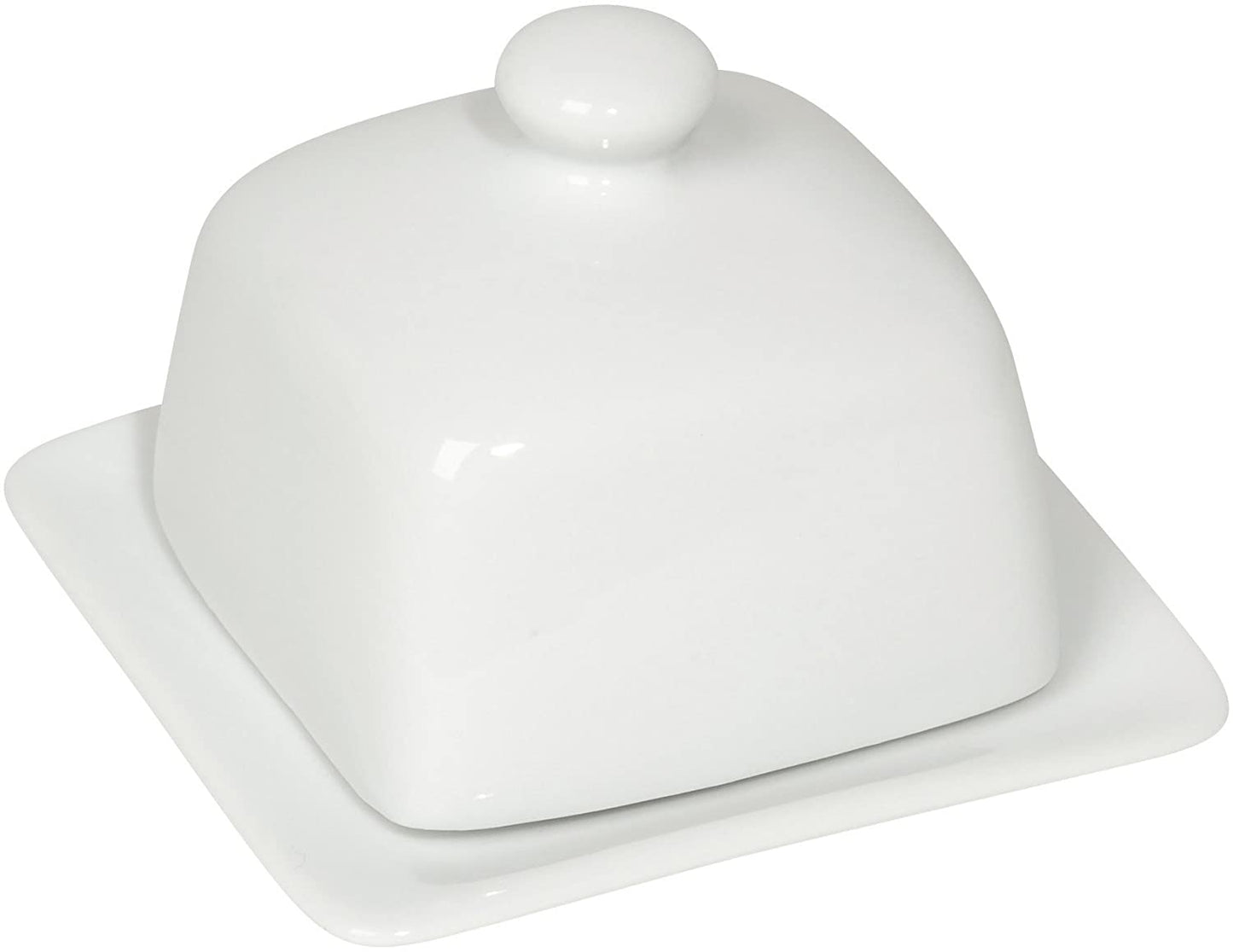 Square White Butter Dish