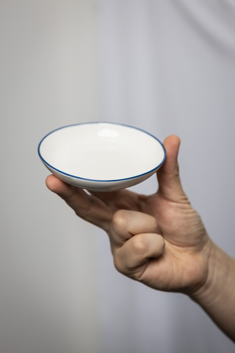 Classic White With Blue Rim Bowl