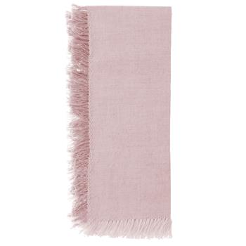 Fringed Blush Linen Napkin Set of 4