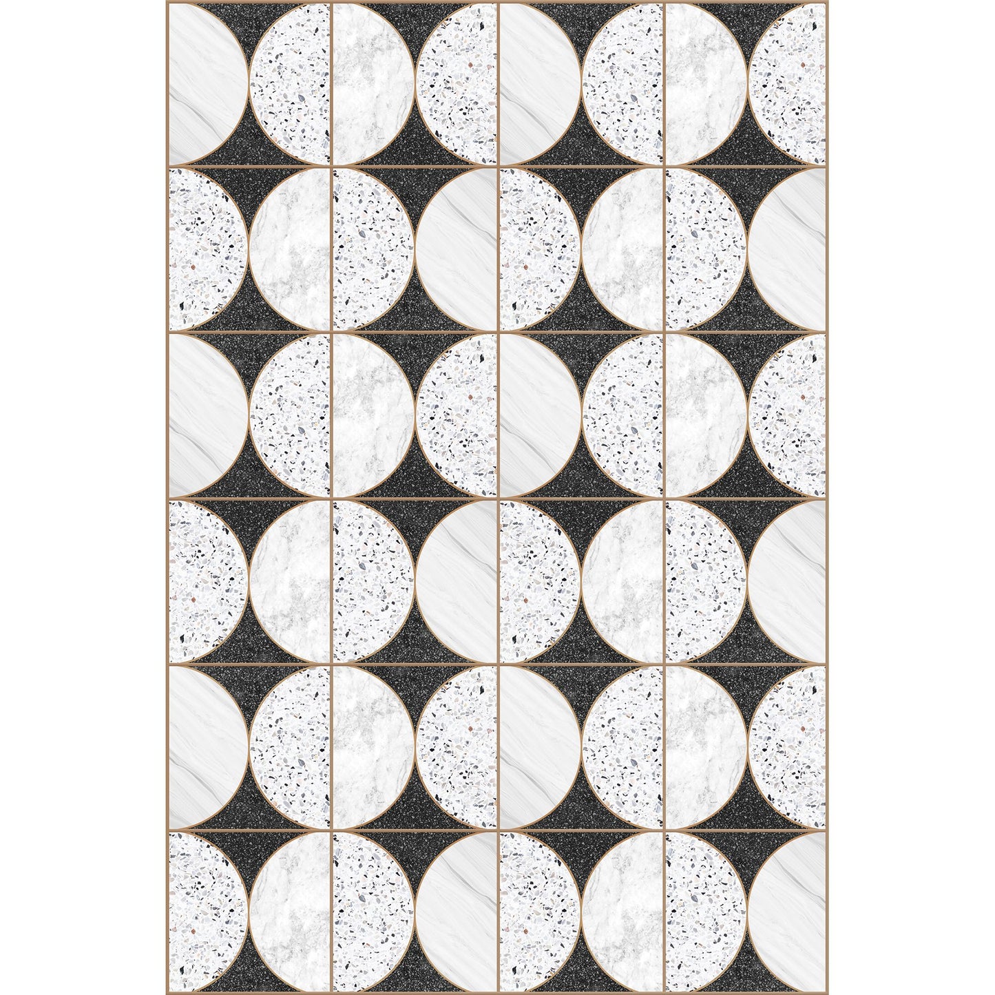 Eternal Feelings Raw Vinyl Floor Mat Black Grey & Gold