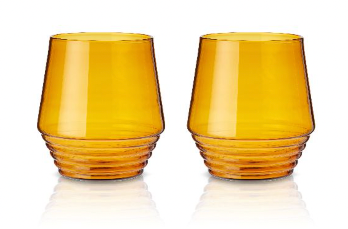 Amber Deco Cocktail Glasses Set of 2